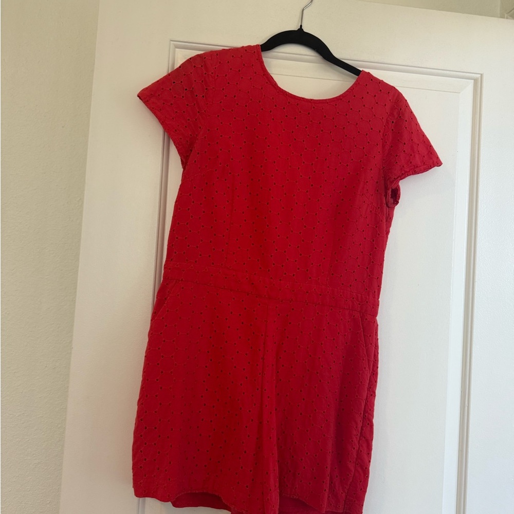 Banana Republic Red Eyelet Mini Dress